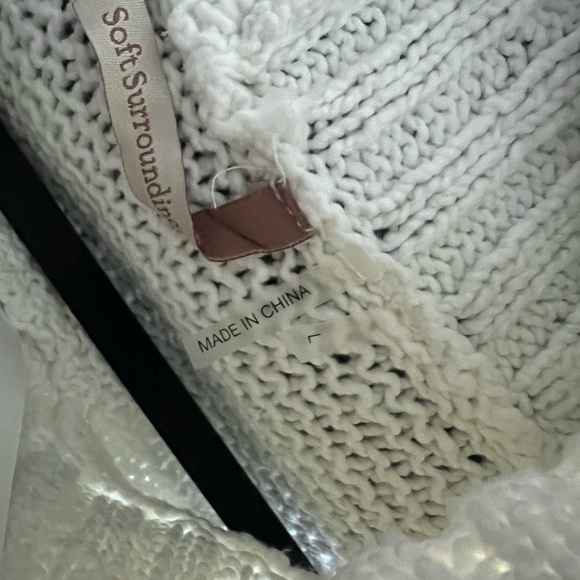 NWT Soft Surroundings Paola Cream Knit Cowl Neck Tunic Vest Size Large - Picture 7 of 8